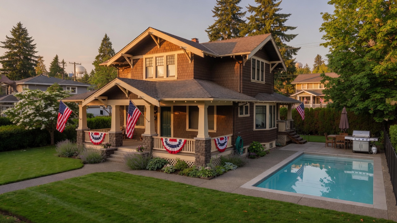 4th of July homepage concept for Northfork Home Pros by SmallForge AI — seasonal version of a local trades site