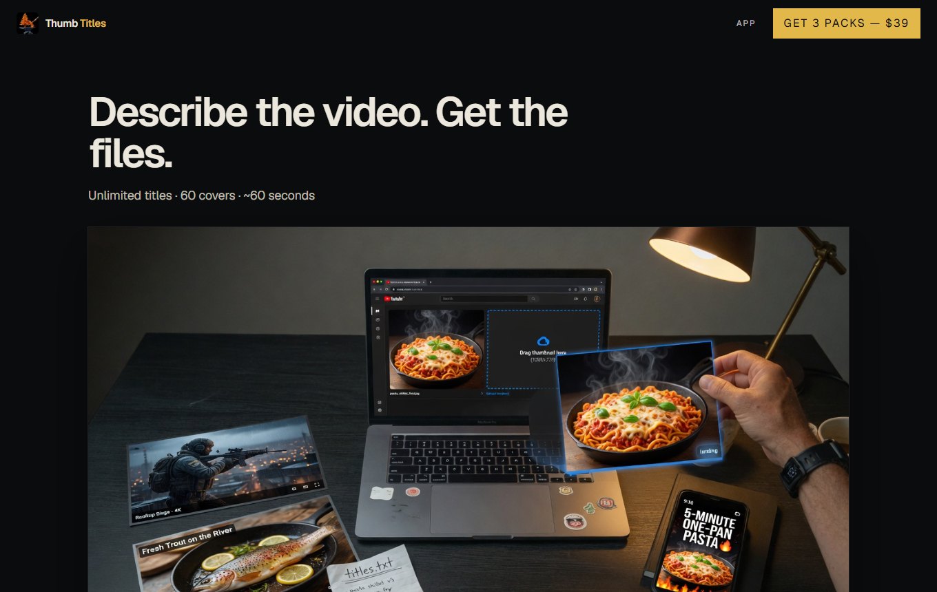 ThumbTitles — describe the video, get titles and covers.